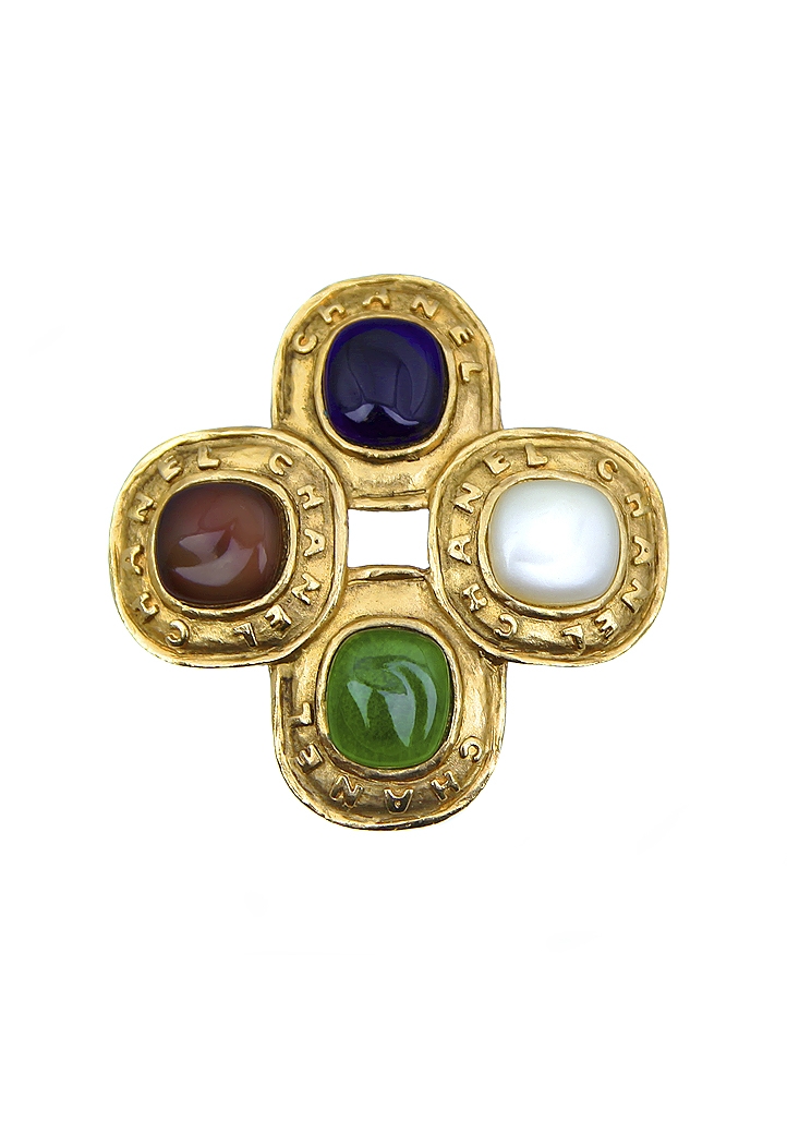 Массивная брошь Chanel с кристаллами Gripoix