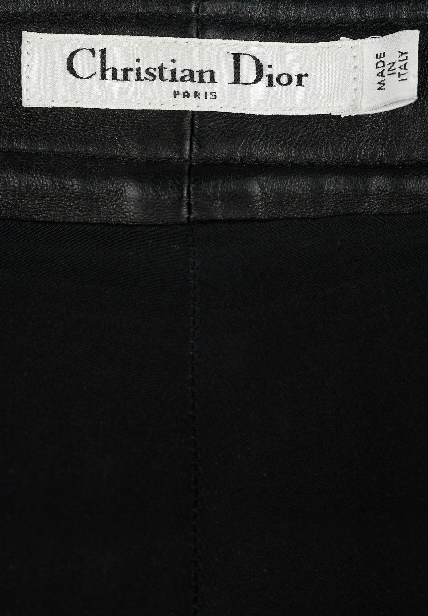 Черные кожаные брюки Christian Dior