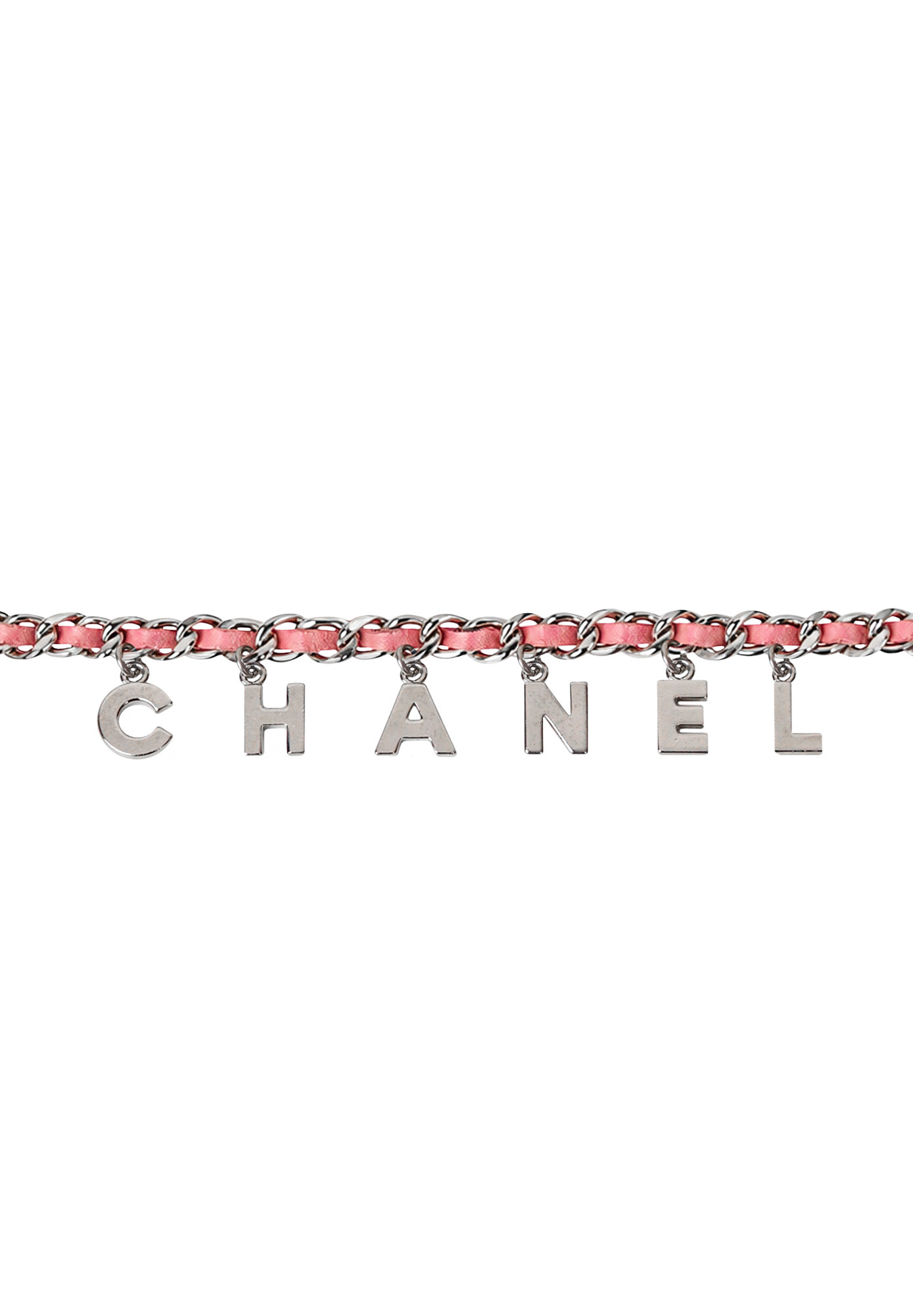 Светло-розовый пояс Chanel с подвесками