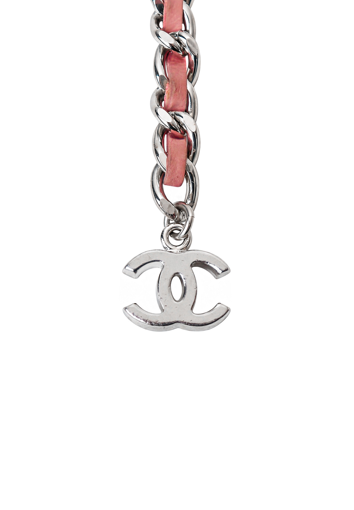 Светло-розовый пояс Chanel с подвесками