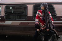 Красное пончо Chanel