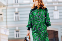 Шерстяное платье Yves Saint Laurent с бархатом