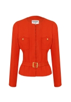 Алый твидовый жакет Chanel