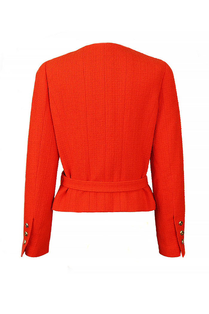 Алый твидовый жакет Chanel