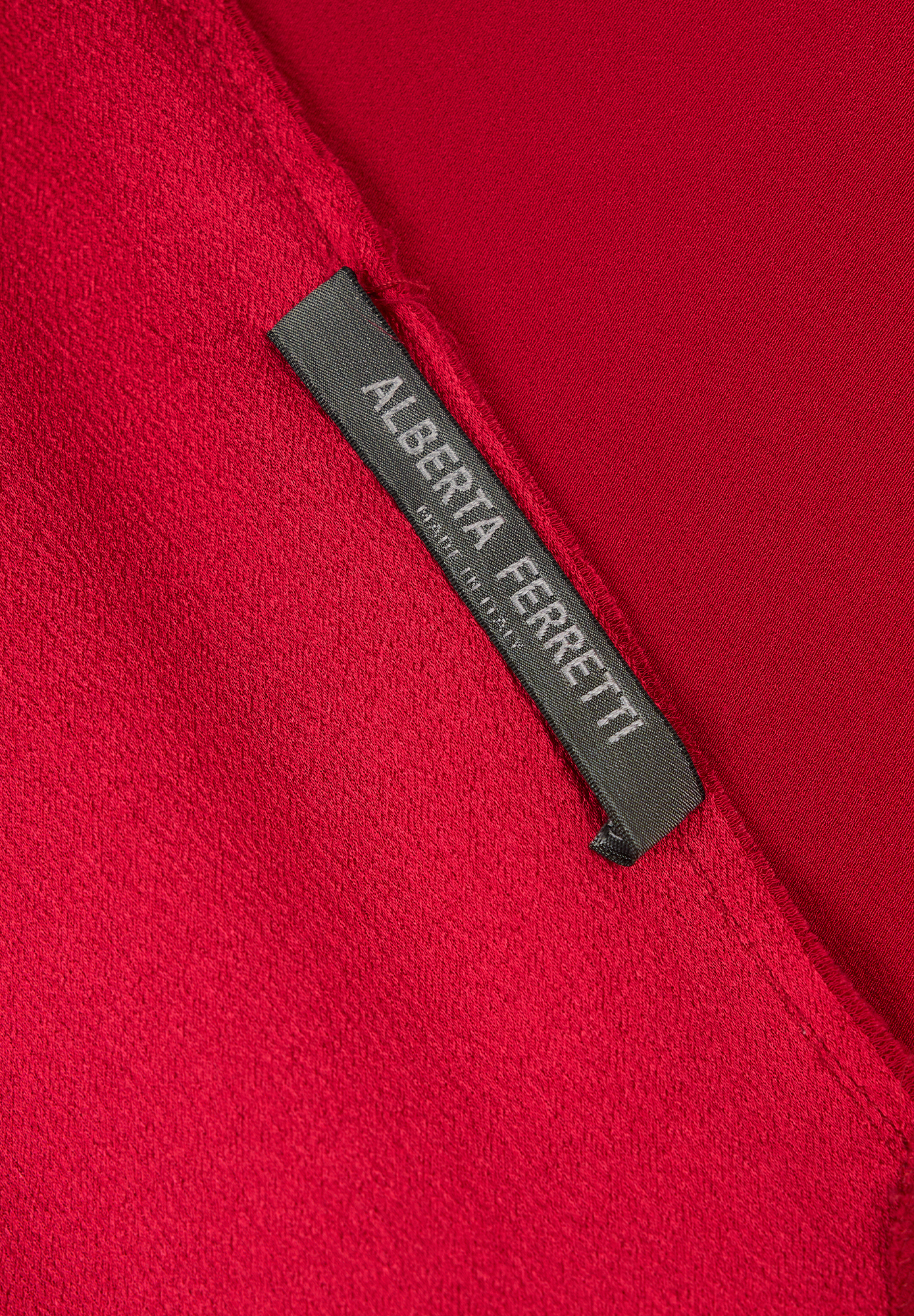 Шелковое алое платье Alberta Ferretti