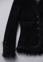 Твидовый жакет Chanel с меховой оторочкой