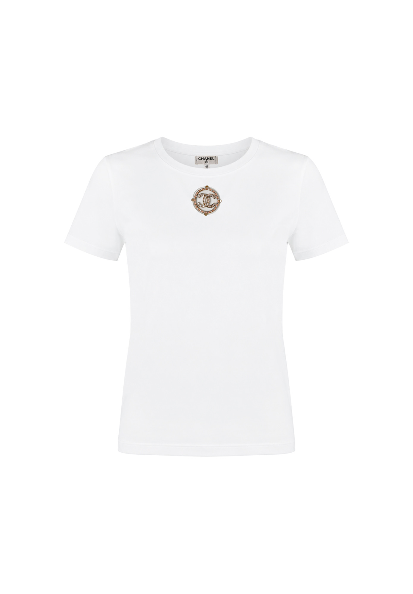 Белая футболка Chanel с логотипом