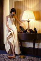 Платье в пол из набивного шелка