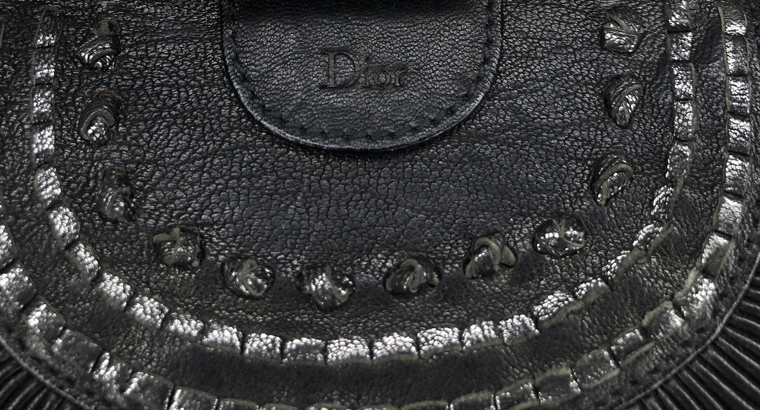 Черный кожаный клатч Christian Dior