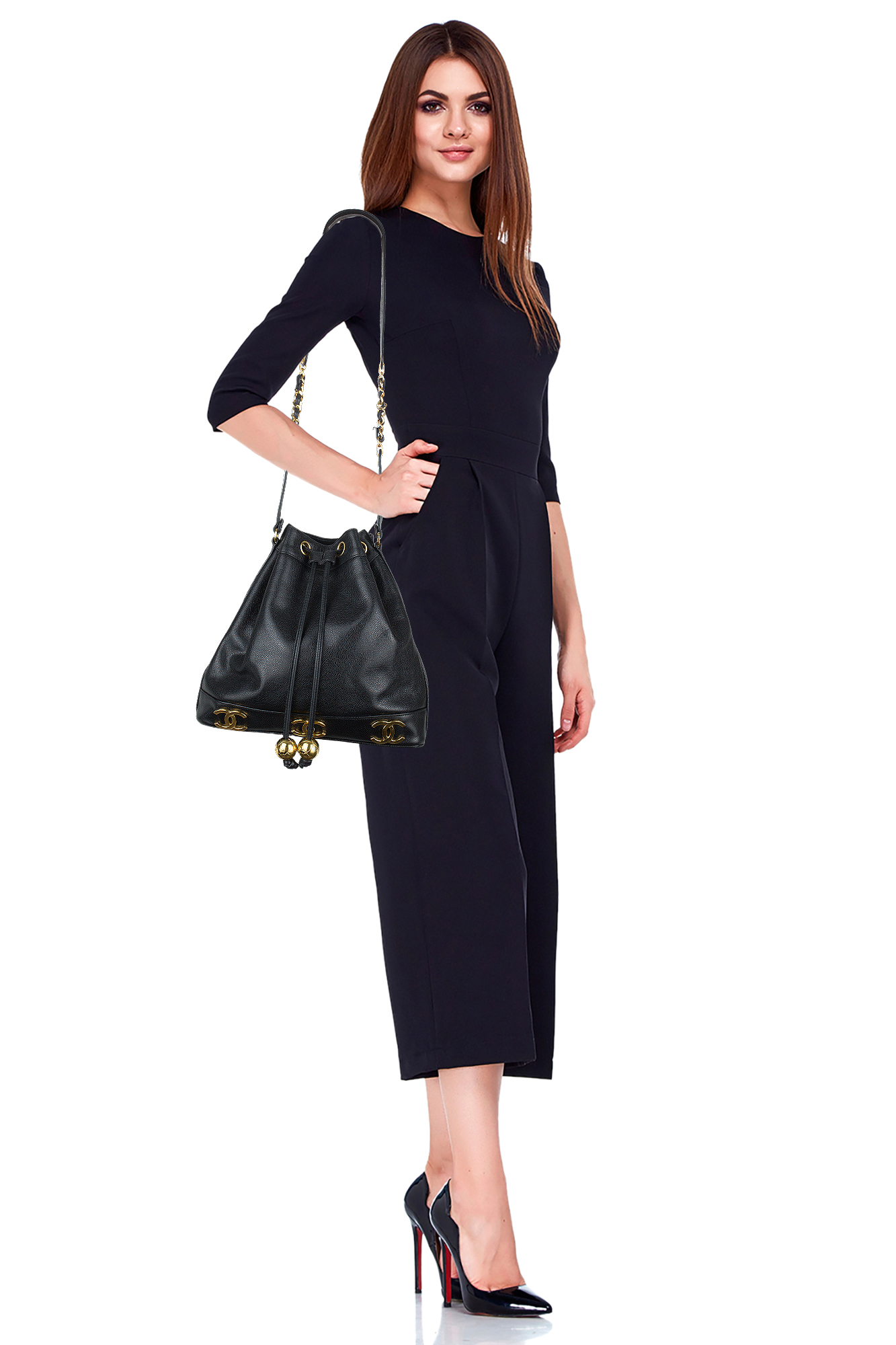 Сумка-мешок Chanel с логотипами