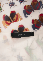 Белый платок Gucci с принтом насекомых