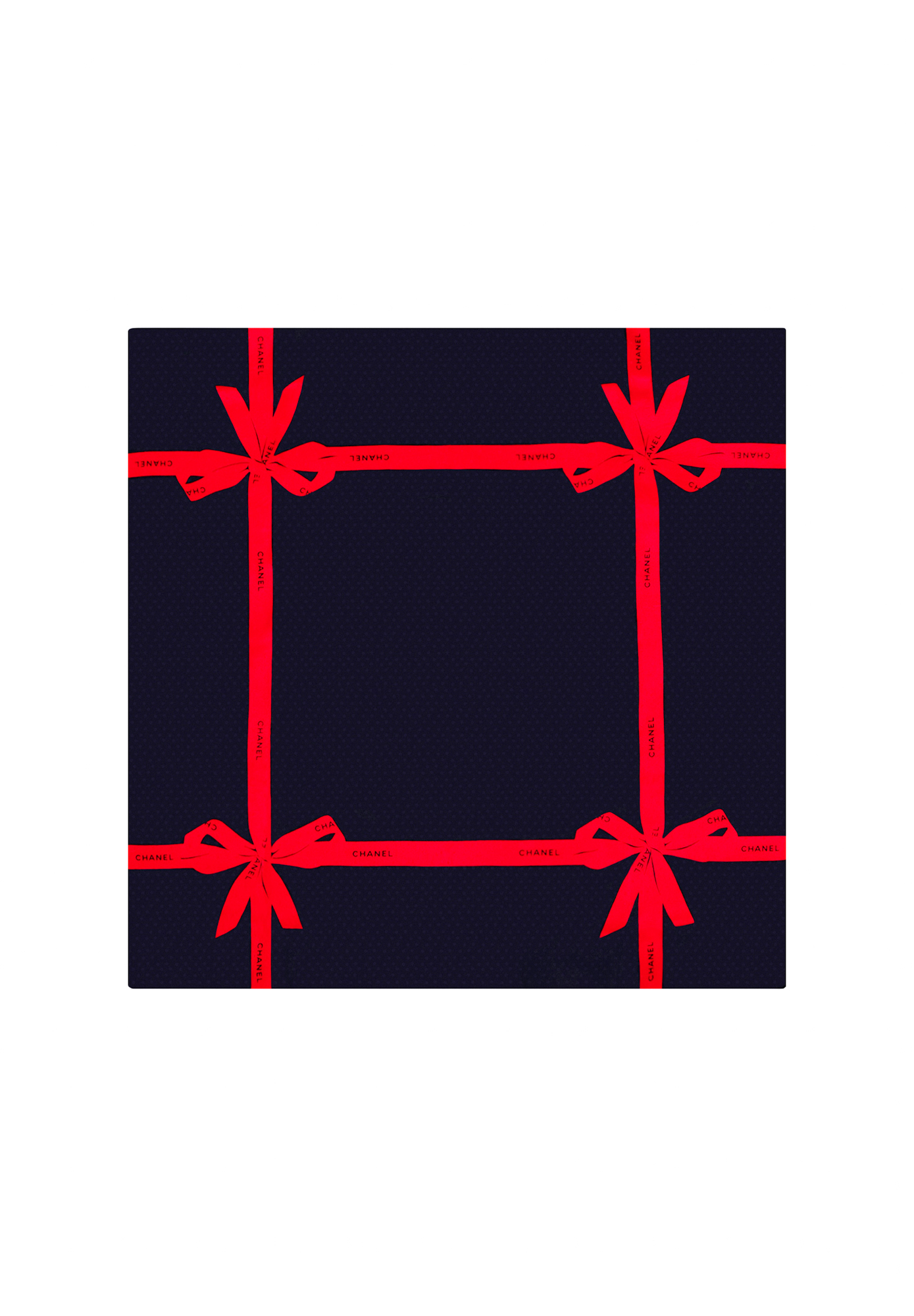 Шелковый платок Chanel с бантами