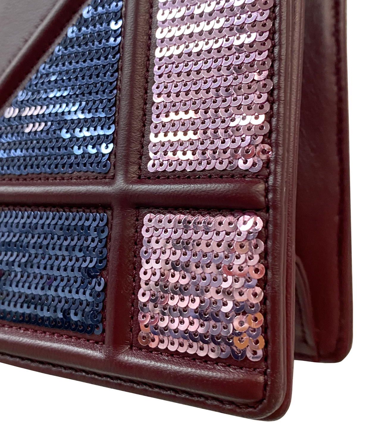 Бордовая сумка Christian Dior Diorama с пайетками