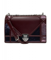 Бордовая сумка Christian Dior Diorama с пайетками