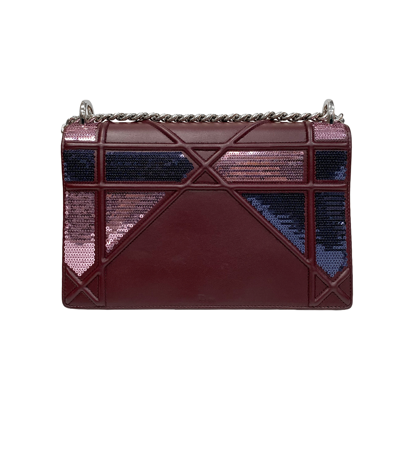 Бордовая сумка Christian Dior Diorama с пайетками