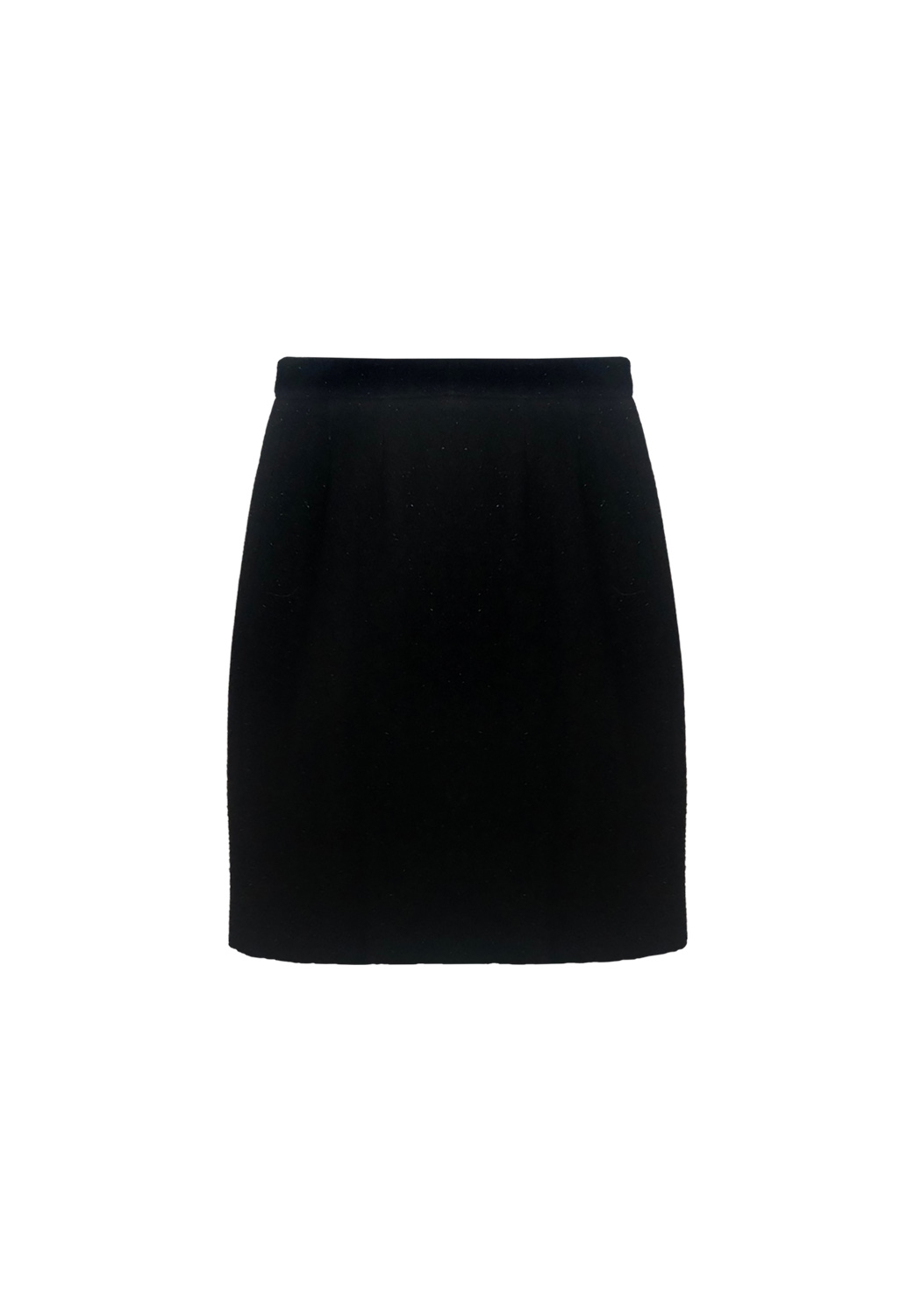 Черная шерстяная юбка Chanel