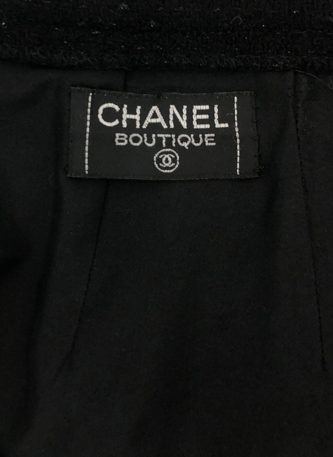 Черная шерстяная юбка Chanel