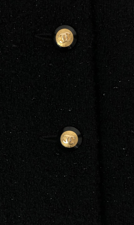 Черная шерстяная юбка Chanel