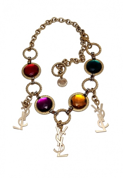 Колье-пояс Yves Saint Laurent с крупными кристаллами