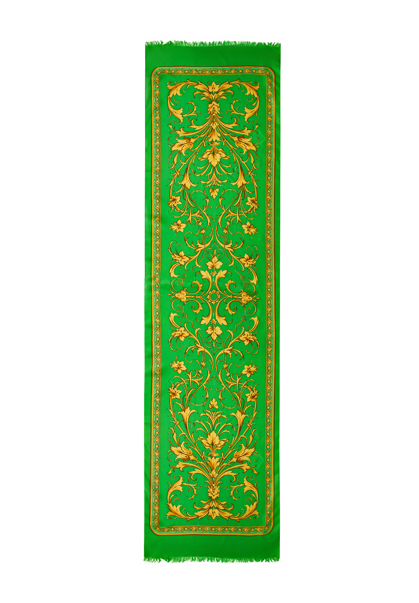 Зеленый шарф Versace с принтом