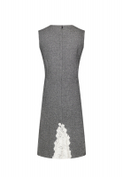 Серое платье Christian Dior с кружевом