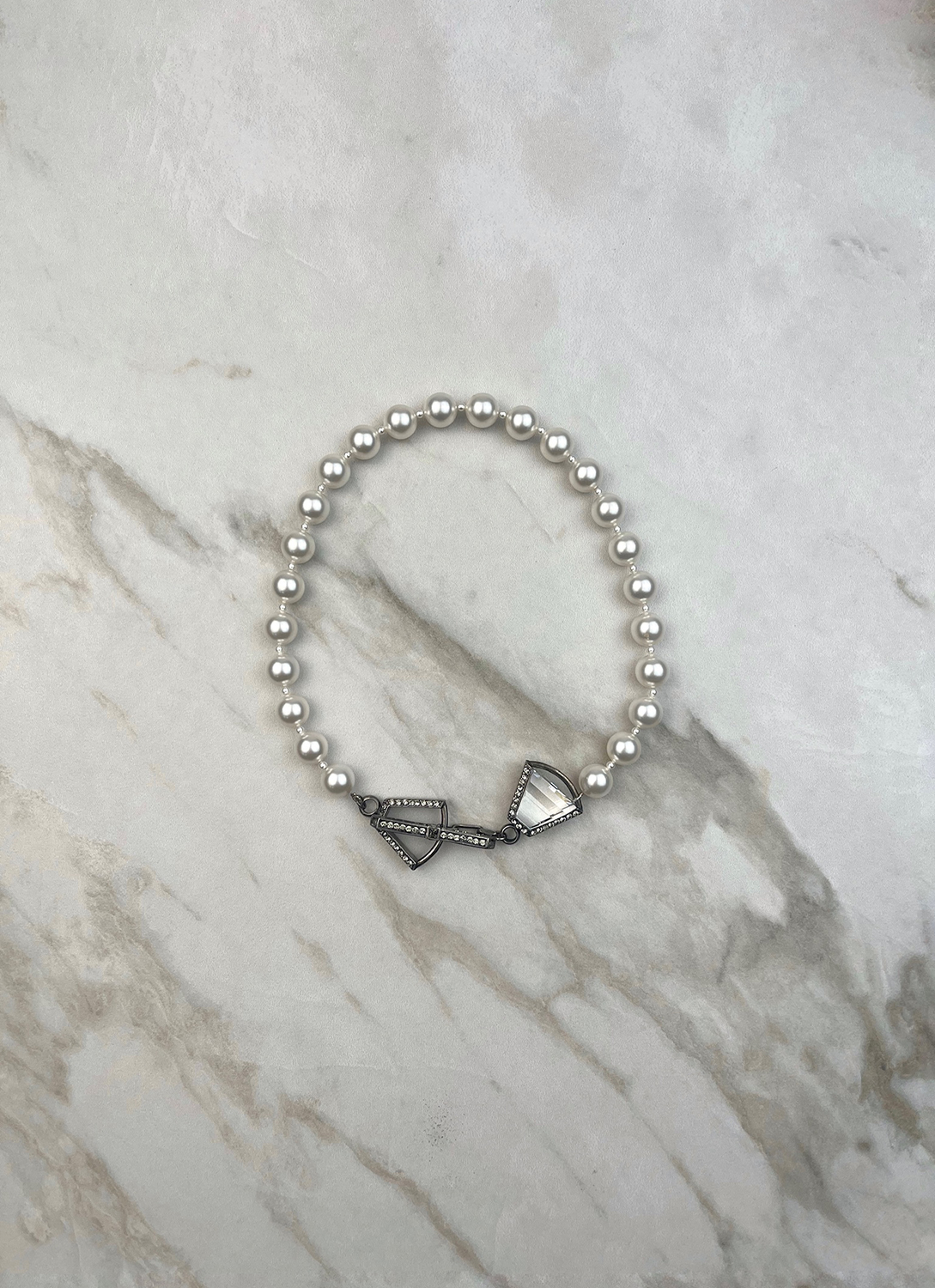 Жемчужное колье Lanvin с кристаллами