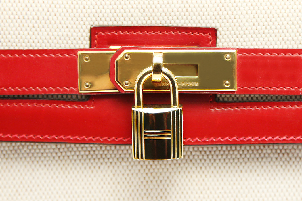 Сумка Hermès Kelly 32 с холщовыми вставками