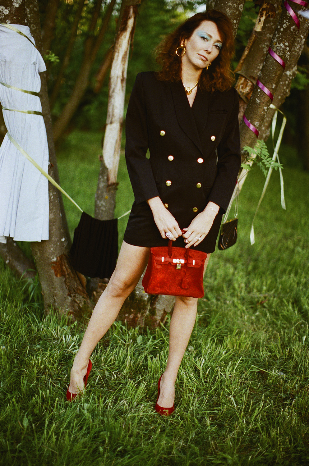 Красная замшевая сумка Hermès Birkin 25