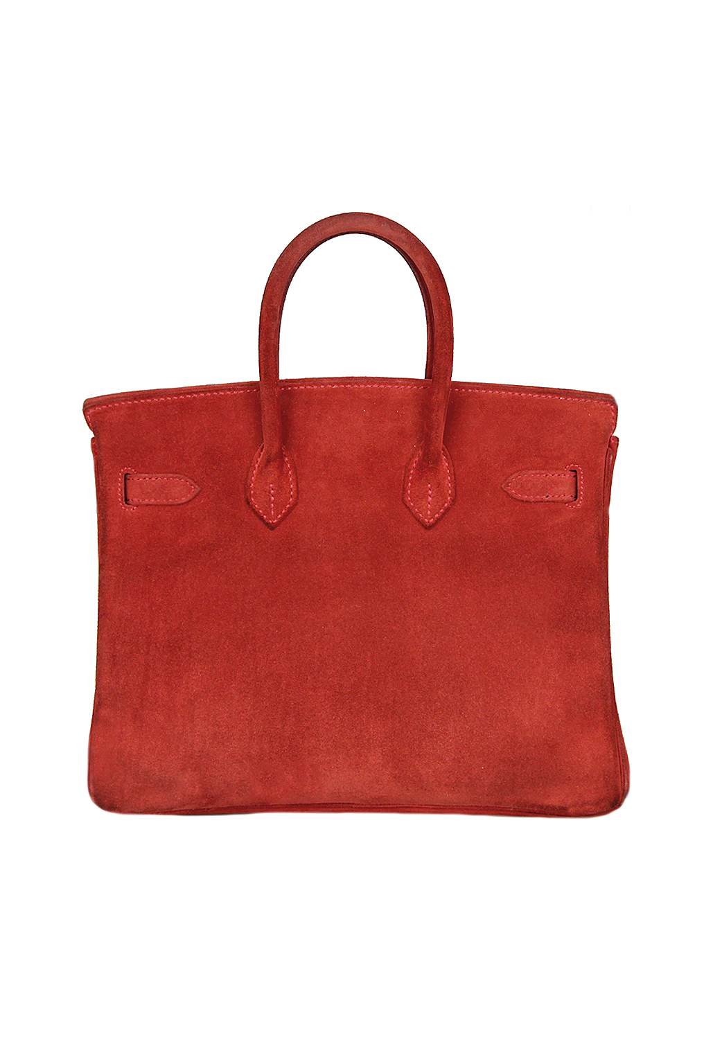 Красная замшевая сумка Hermès Birkin 25