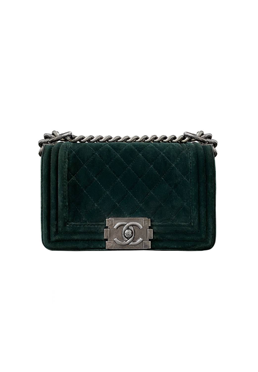 Стеганая бархатная сумка Chanel Boy