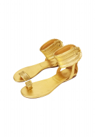 Золотистые сандалии-гладиаторы Hermès