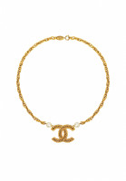 Витое колье Chanel с подвеской-логотипом