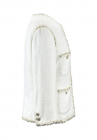 Белый жакет Chanel с золотистой нитью