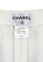 Белый жакет Chanel с золотистой нитью