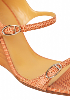Коралловые босоножки Hermès Lizard