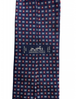 Шелковый галстук Hermès с логотипами