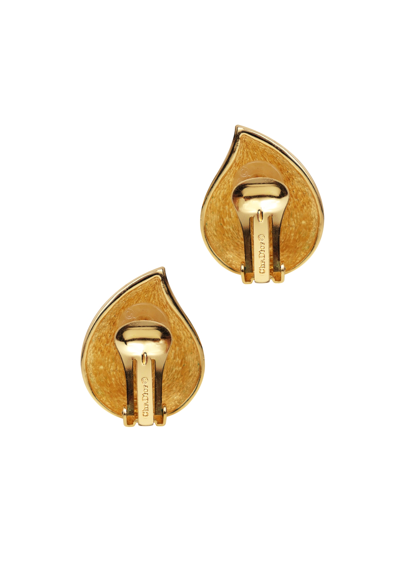 Жемчужные клипсы Christian Dior с кристаллами