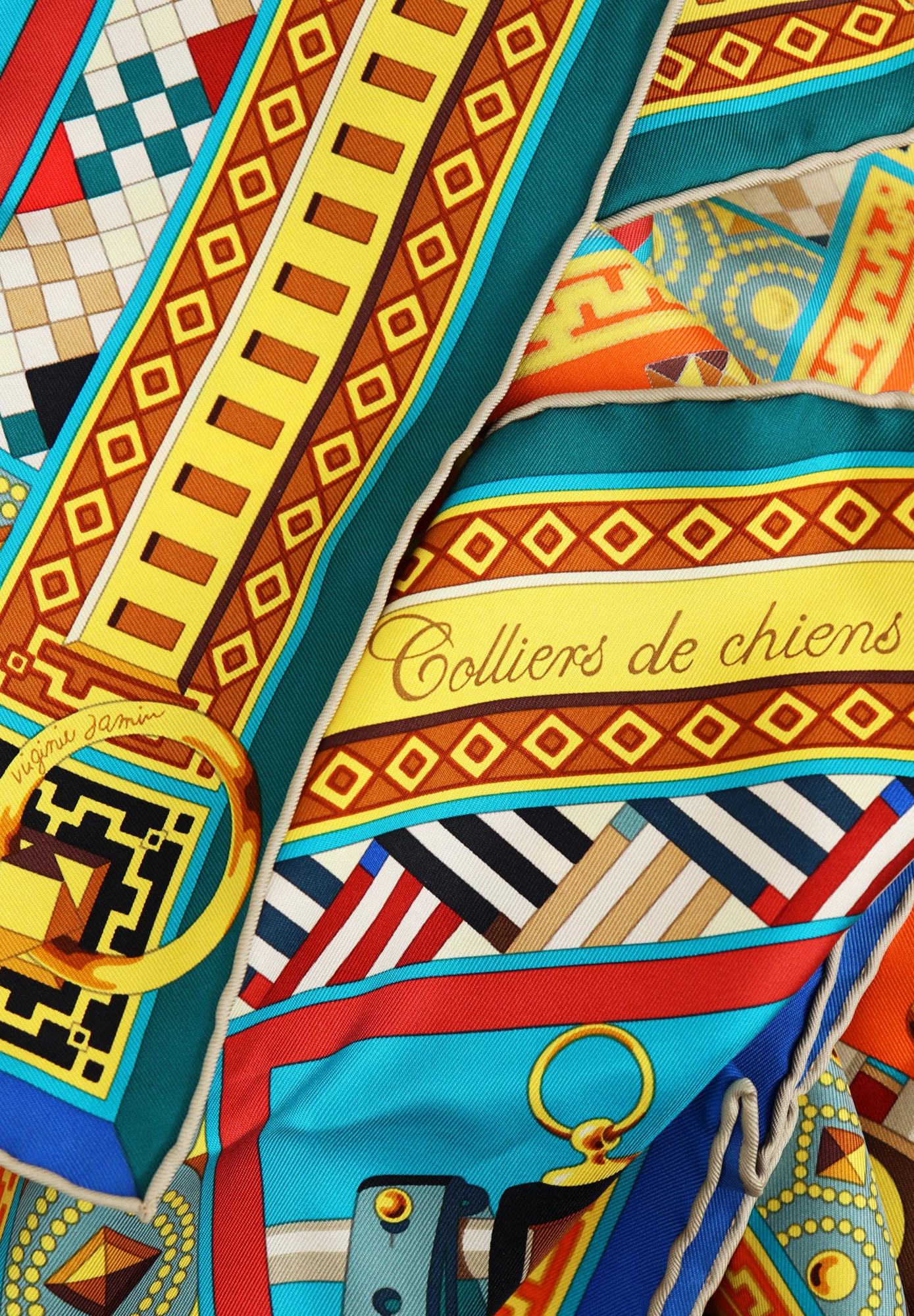 Шелковый платок Hermès Colliers de Chiens