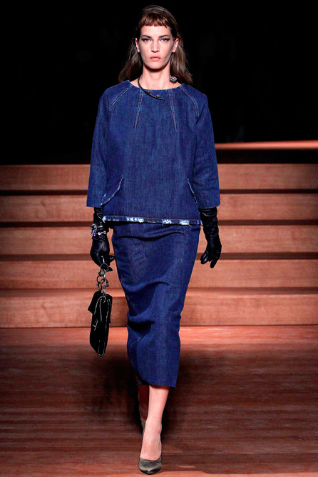 Джинсовая рубашка Miu Miu