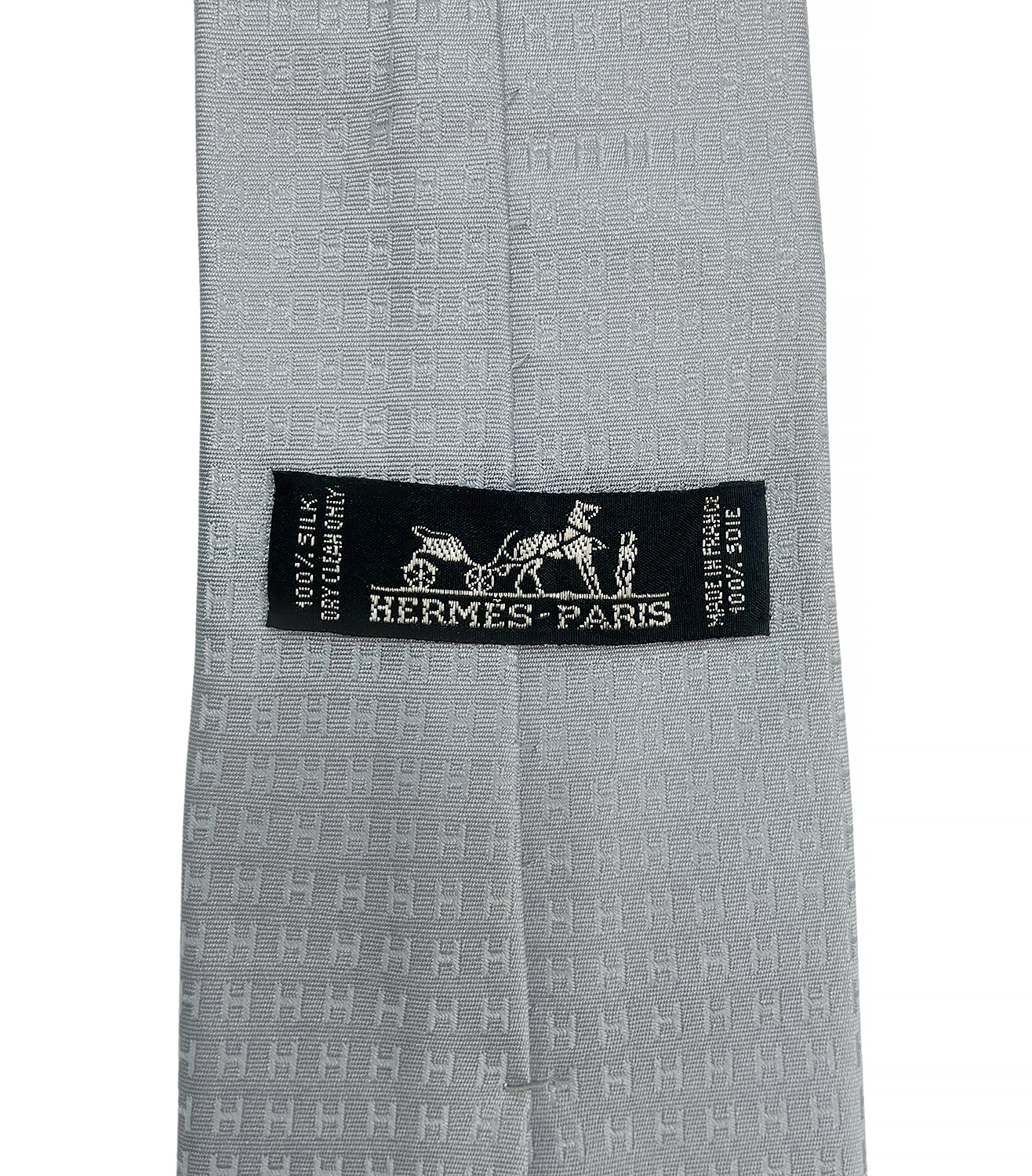 Шелковый галстук Hermès с логотипами