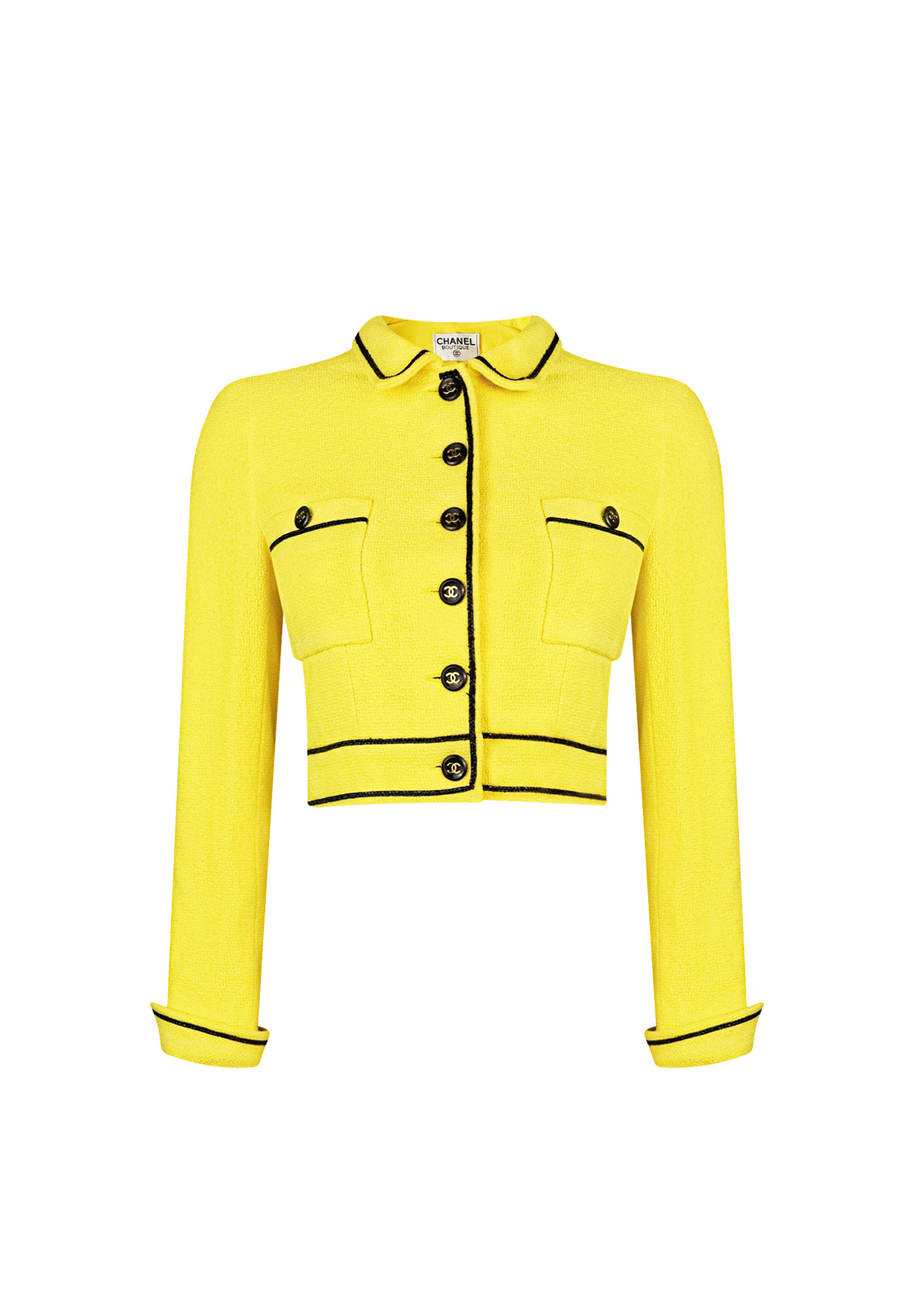 Укороченный жакет Chanel с черной окантовкой