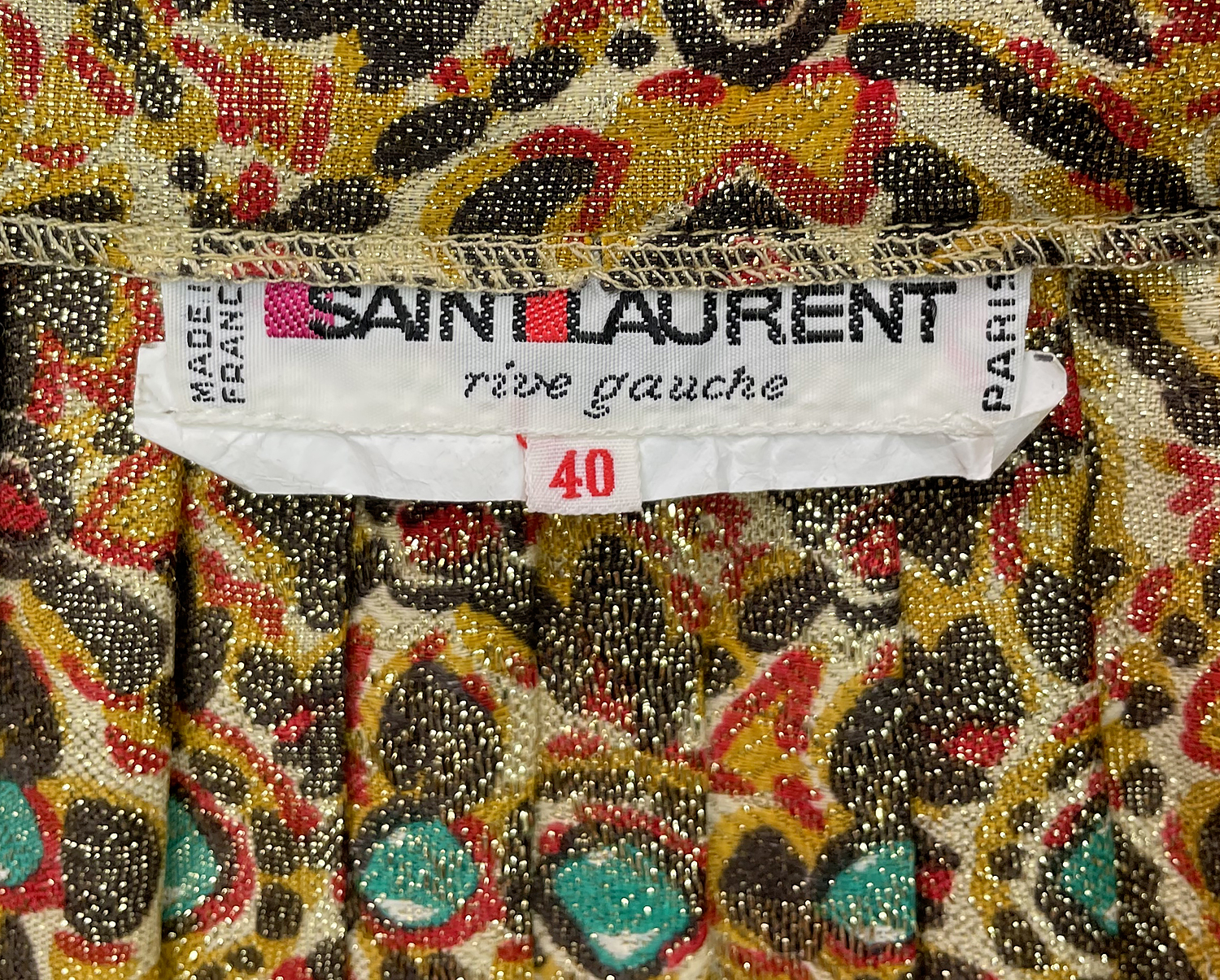 Юбка Saint Laurent с золотистым орнаментом