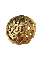 Золотистые клипсы Chanel с логотипом