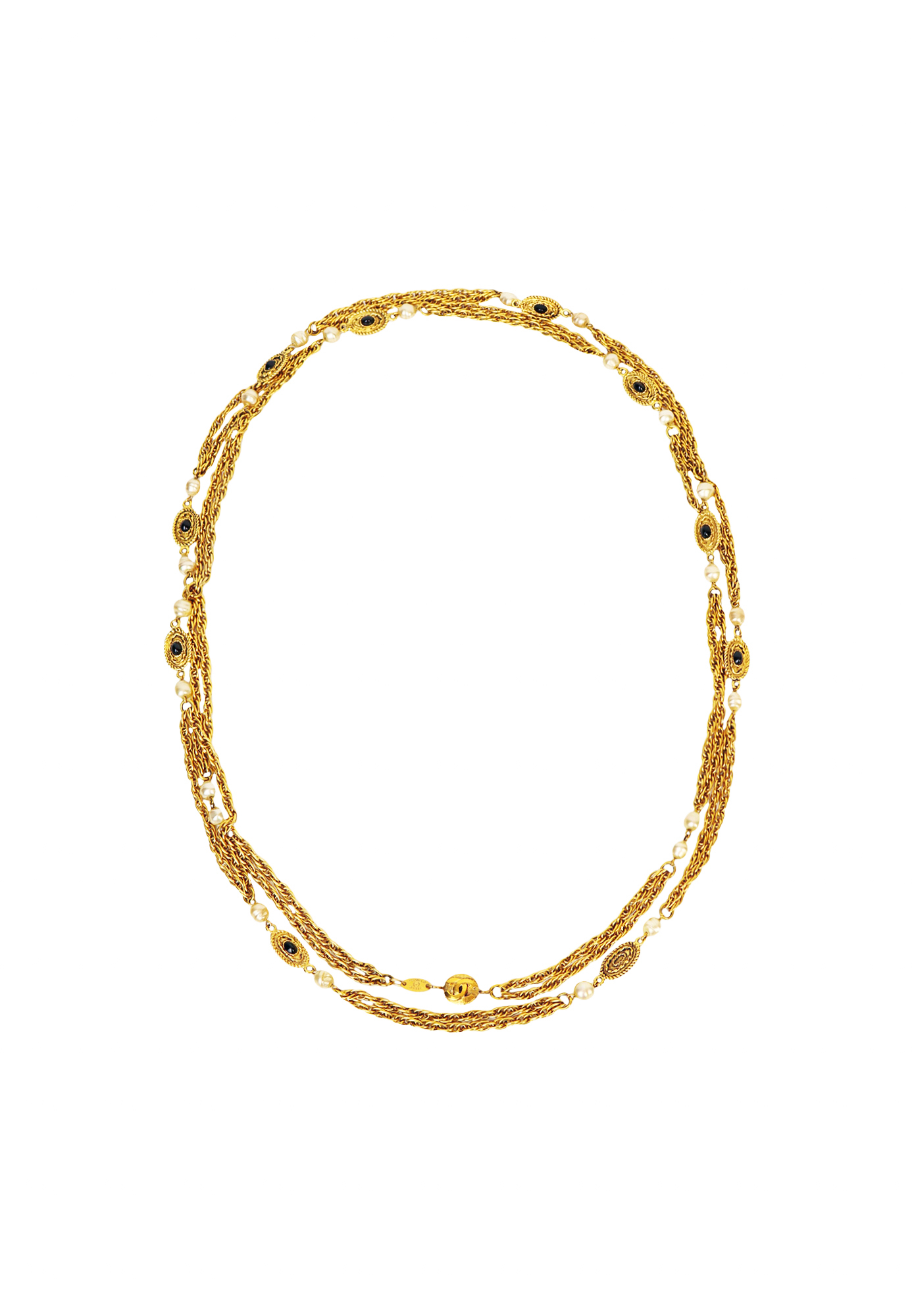 Колье Chanel с подвесками и жемчугом