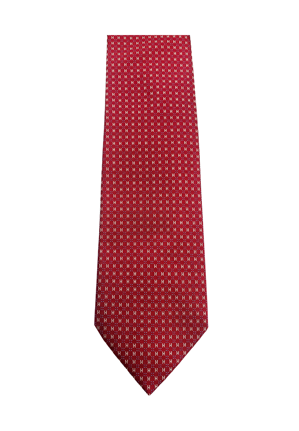 Шелковый галстук Hermès с логотипами