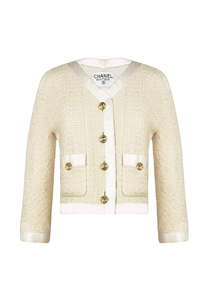 Жемчужный твидовый жакет Chanel