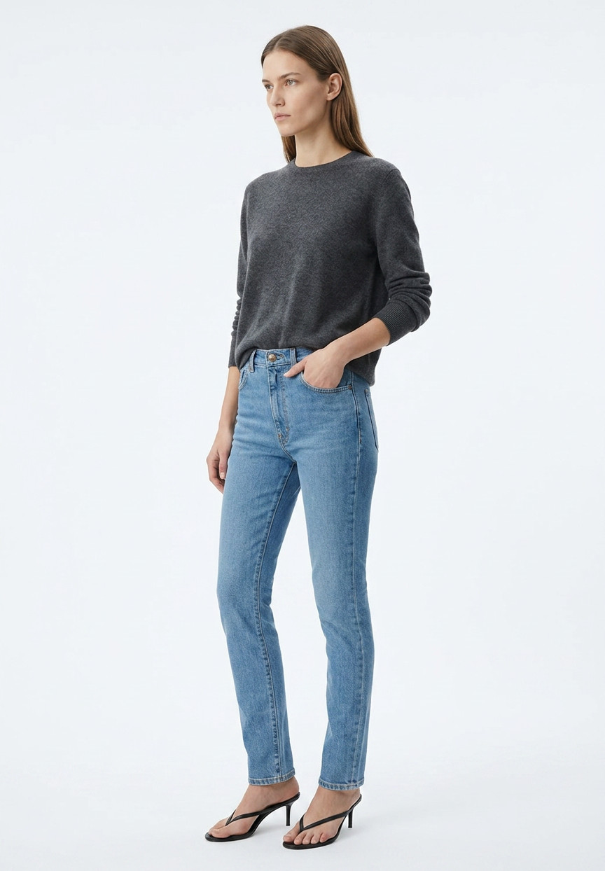 Голубые джинсы Saint Laurent