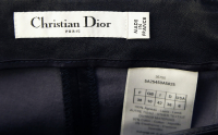 Тёмно-синие кожаные брюки Christian Dior