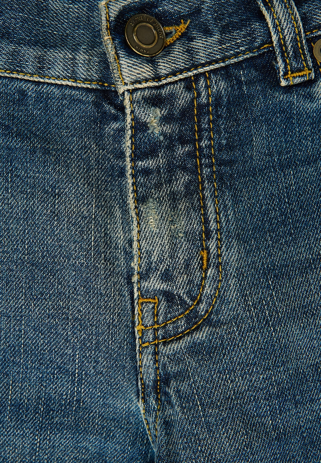 Серо-голубые джинсы Saint Laurent