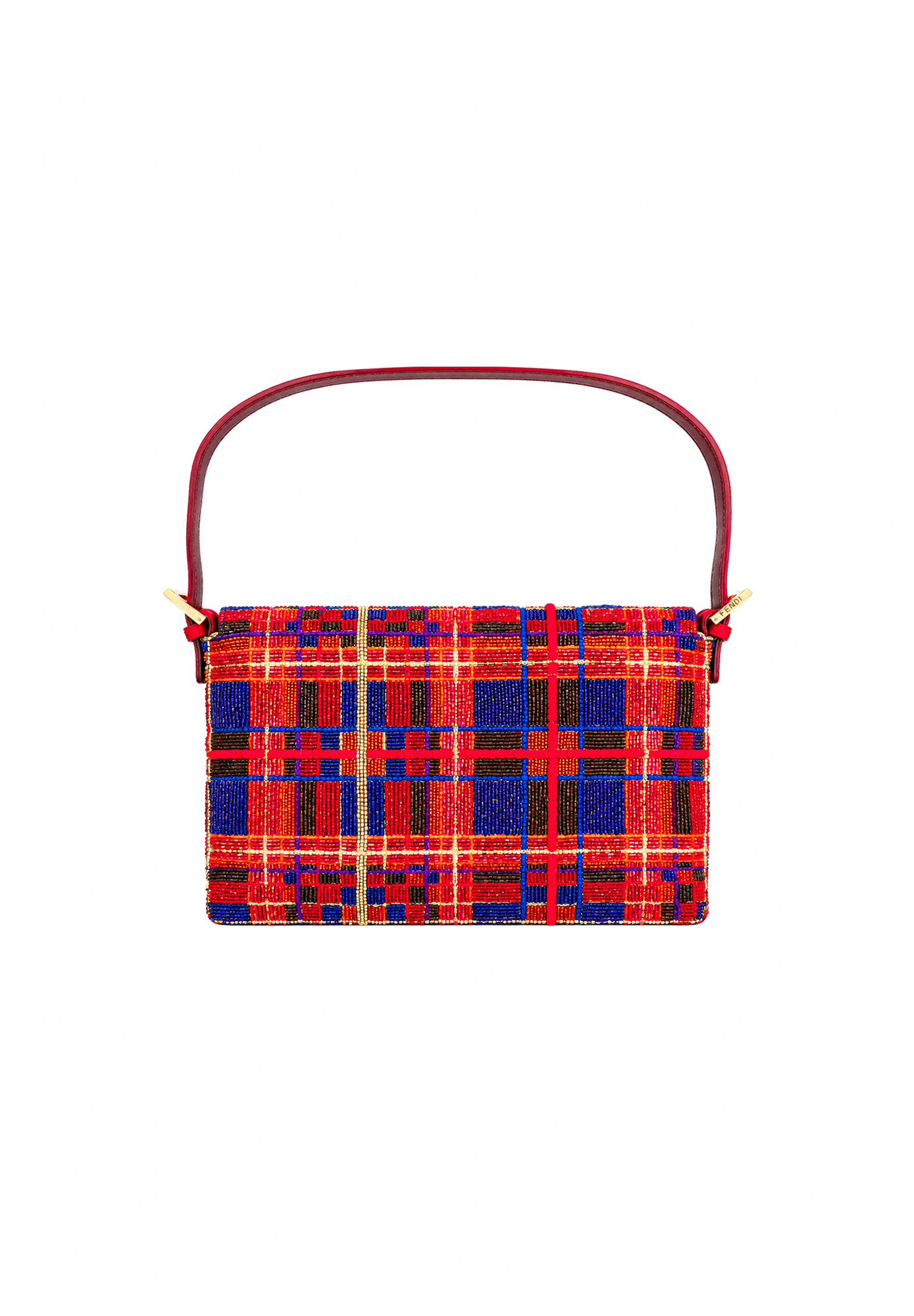 Бисерная сумка Fendi Baguette в клетку